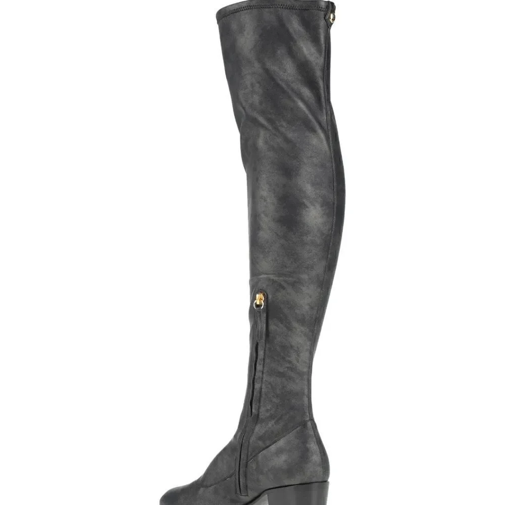 Giuseppe ZANOTTI Nicky 40 Over the Knee Marble Grey Black TALL BOOTS New in box